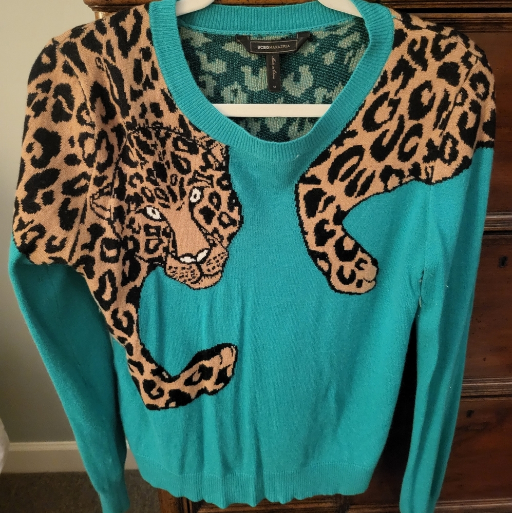 BCBG leopard sweater (rare)